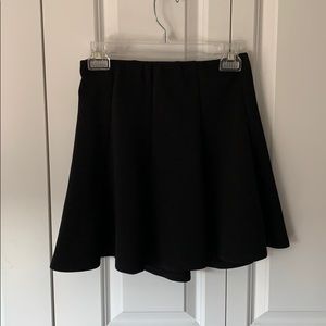 Black Flowy Skater Skirt